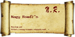 Nagy Román névjegykártya